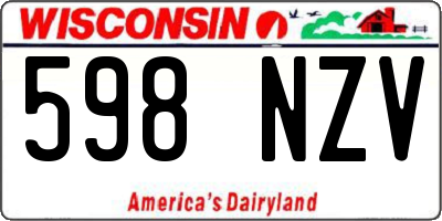 WI license plate 598NZV