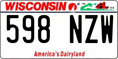 WI license plate 598NZW