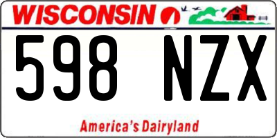 WI license plate 598NZX