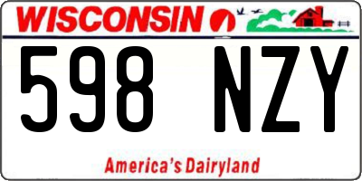 WI license plate 598NZY