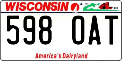 WI license plate 598OAT