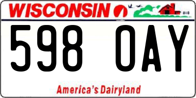 WI license plate 598OAY