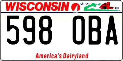 WI license plate 598OBA