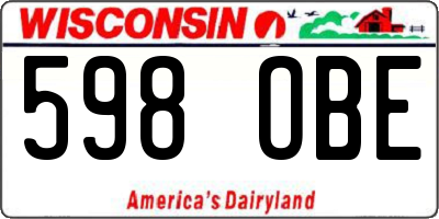 WI license plate 598OBE