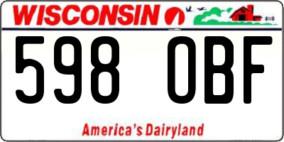 WI license plate 598OBF