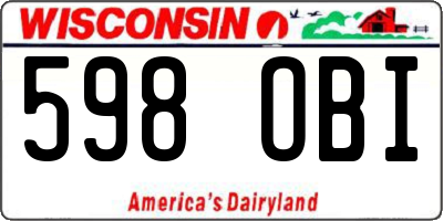 WI license plate 598OBI