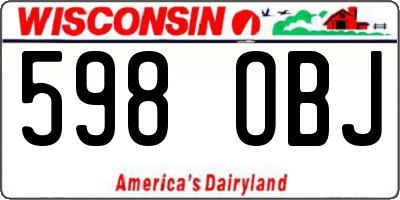 WI license plate 598OBJ