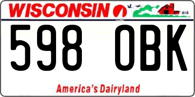 WI license plate 598OBK