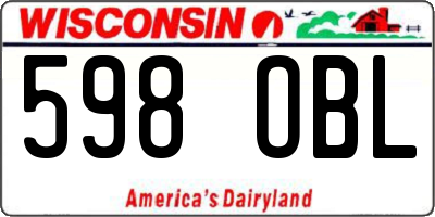 WI license plate 598OBL