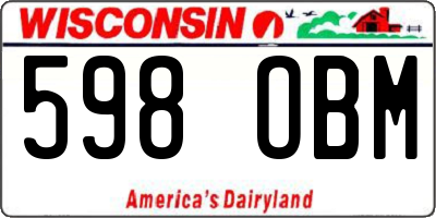 WI license plate 598OBM