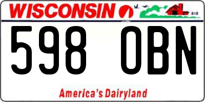 WI license plate 598OBN