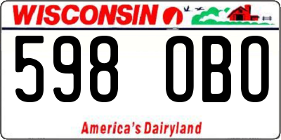 WI license plate 598OBO
