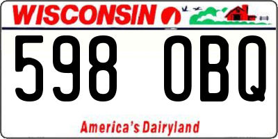 WI license plate 598OBQ