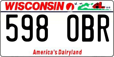 WI license plate 598OBR