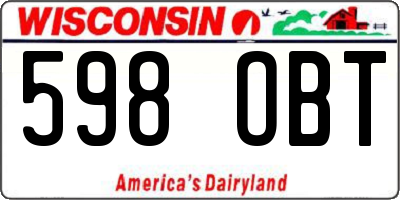 WI license plate 598OBT