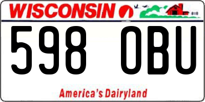 WI license plate 598OBU
