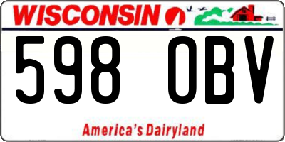WI license plate 598OBV