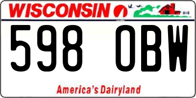 WI license plate 598OBW