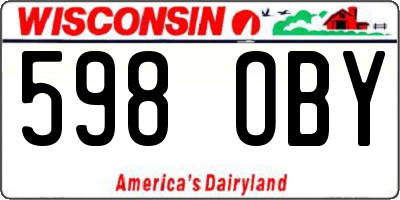 WI license plate 598OBY