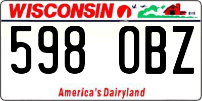 WI license plate 598OBZ