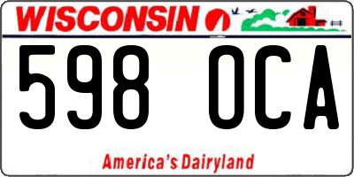 WI license plate 598OCA