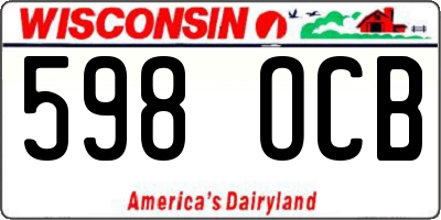 WI license plate 598OCB