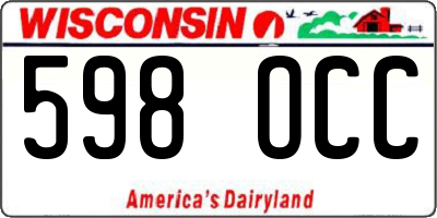 WI license plate 598OCC