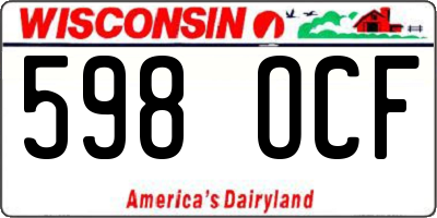 WI license plate 598OCF