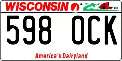WI license plate 598OCK