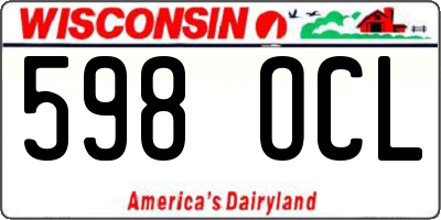 WI license plate 598OCL