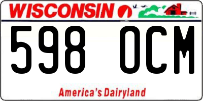 WI license plate 598OCM