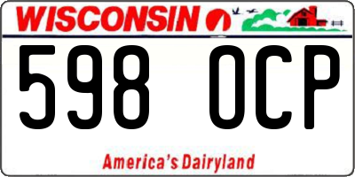 WI license plate 598OCP