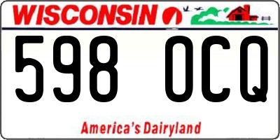 WI license plate 598OCQ