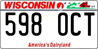 WI license plate 598OCT