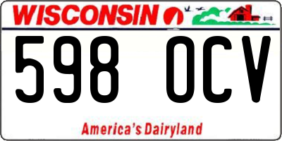 WI license plate 598OCV