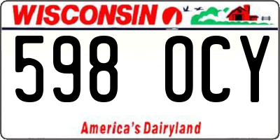 WI license plate 598OCY