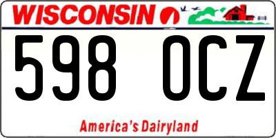 WI license plate 598OCZ