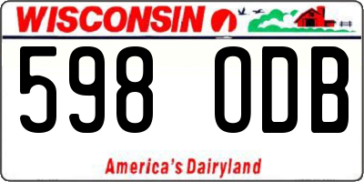 WI license plate 598ODB