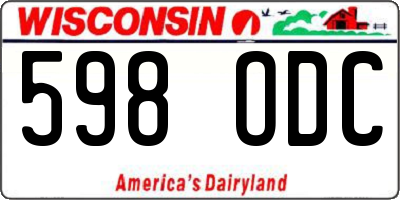 WI license plate 598ODC