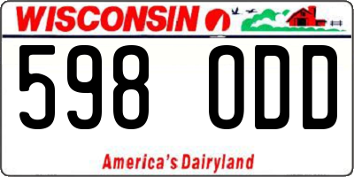 WI license plate 598ODD