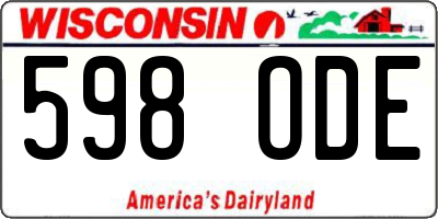 WI license plate 598ODE