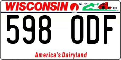WI license plate 598ODF