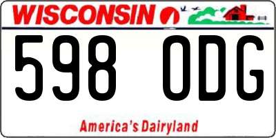 WI license plate 598ODG
