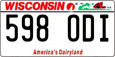 WI license plate 598ODI
