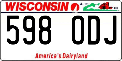 WI license plate 598ODJ