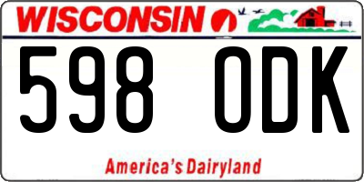 WI license plate 598ODK