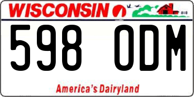 WI license plate 598ODM
