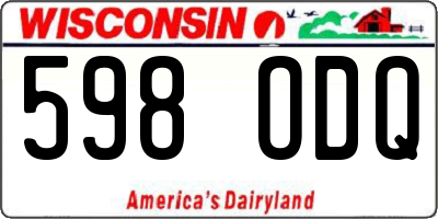 WI license plate 598ODQ