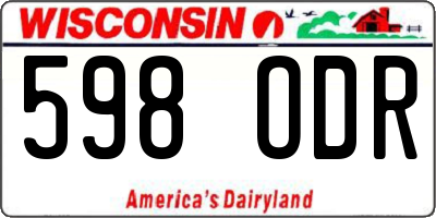 WI license plate 598ODR