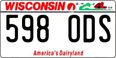 WI license plate 598ODS